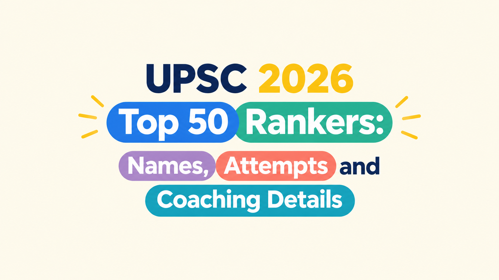 UPSC 2026 Top 50 Rankers: Names, Attempts and Coaching Details